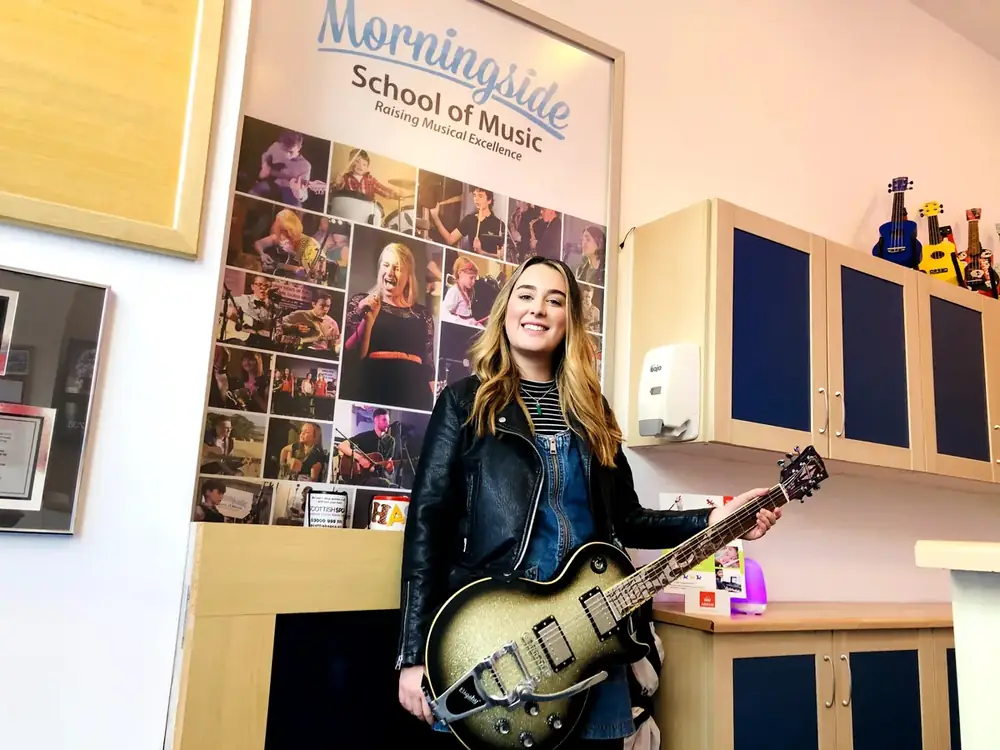 Guitar lesson at Morningside School of Music, Edinburgh